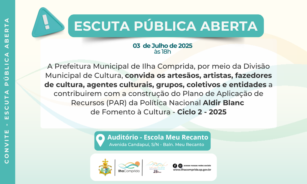 Escuta Pública Aberta - 03 de Julho de 2025 às 18h