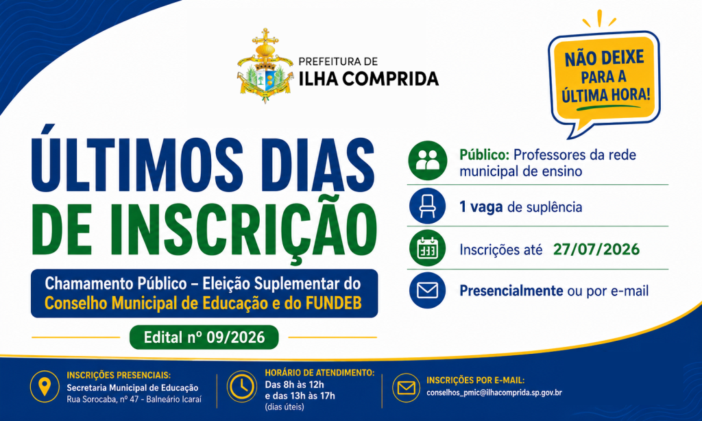 Educação abre chamamento público para eleição suplementar de representante no Conselho Municipal de Educação e do FUNDEB