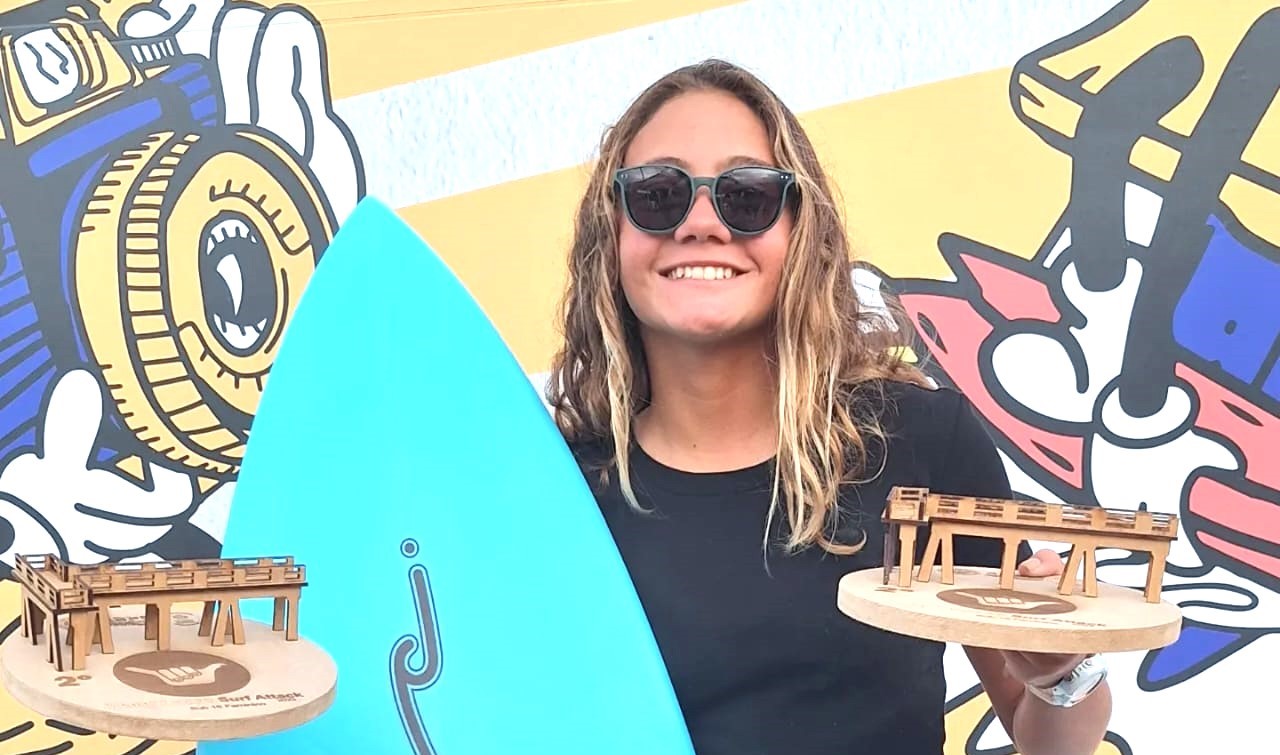 Natália Gerena brilha no brilha no Circuito Paulista Hangloose Surf Attac, maior torneio de base do surfe nacional