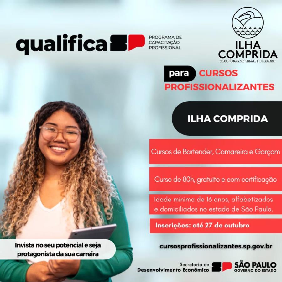 Qualifica SP- Programa de Capacitação Profissional com inscrições abertas para os cursos de Bartender, Camareira e Garçom