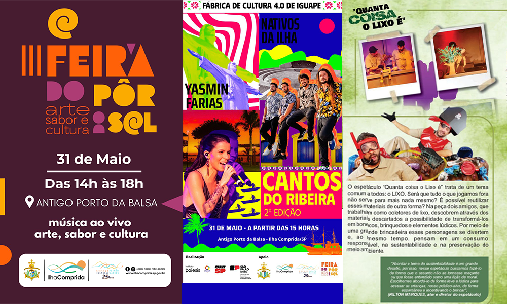 Neste sábado, 31 de maio, Ilha Comprida será palco de um dia inteiro dedicado à cultura, à música e às belezas naturais do nosso território.