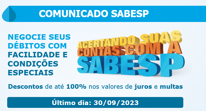 Sábado 30/09 é o último dia do Mutirão de Negociação de dívidas da Sabesp em Ilha Comprida