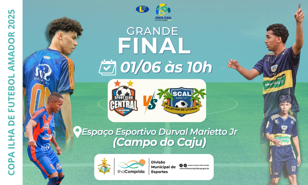 Grande Final da Copa Ilha de Futebol Amador 2025 acontece neste domingo, 01/06 às 10h.