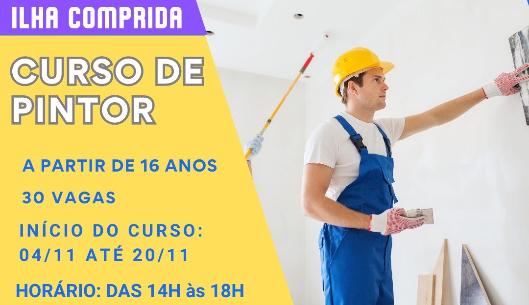 Continuam abertas as inscrições para o Curso de Pintor