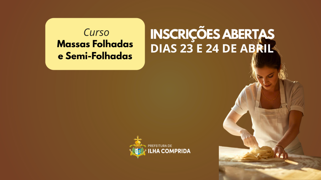 Curso gratuito de Massas Folhadas e Semi-Folhadas abre inscrições