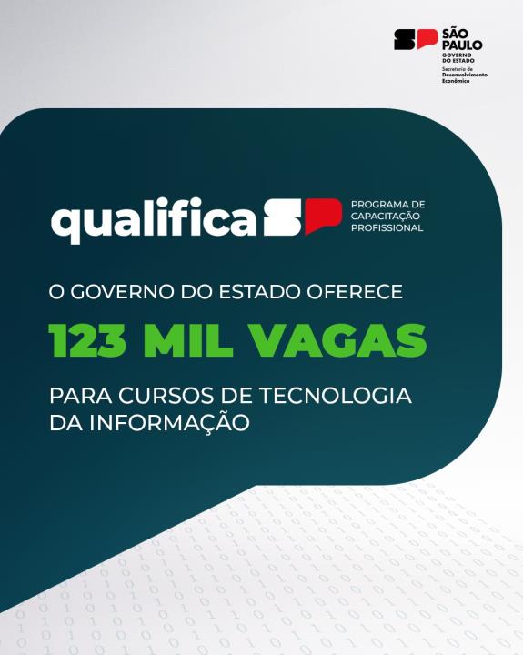  Que tal uma oportunidade de qualificação profissional aliada ao mercado de trabalho? Qualifica SP!