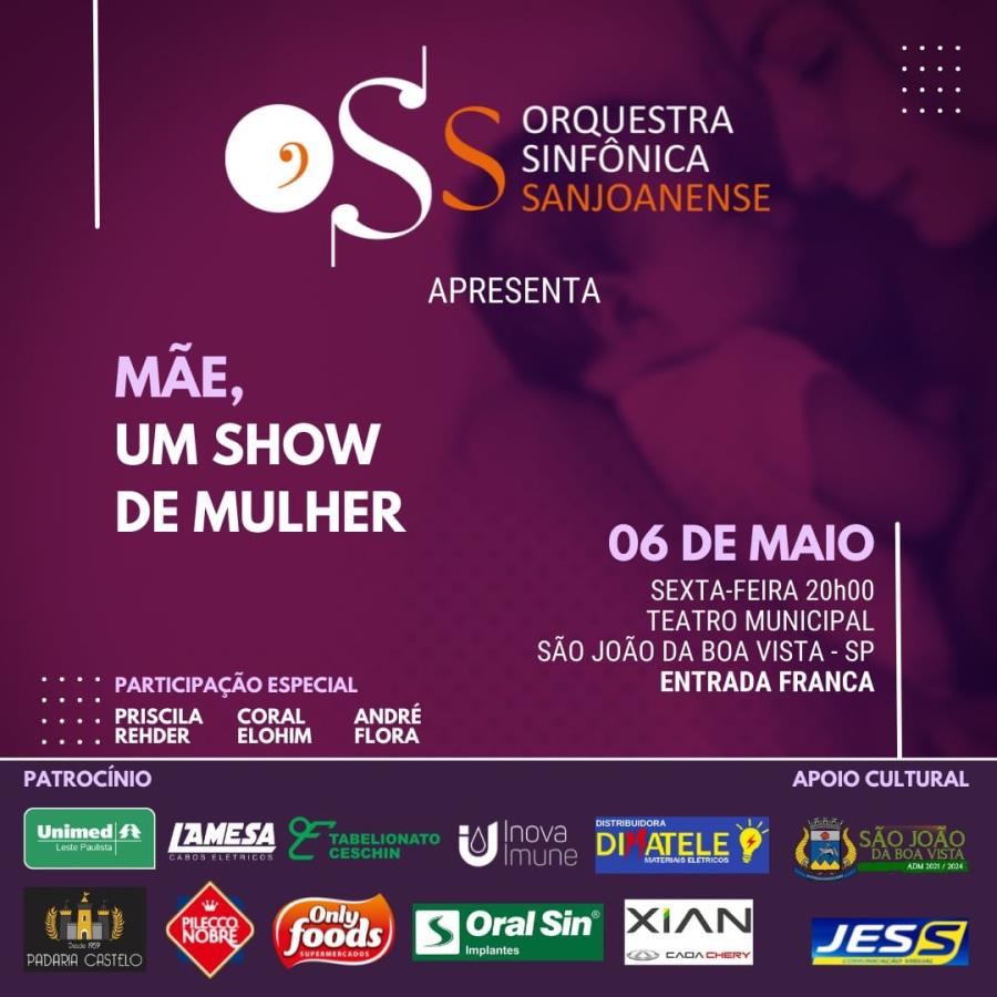 Orquestra Sinfônica Sanjoanense faz apresentação especial para o Dia das Mães