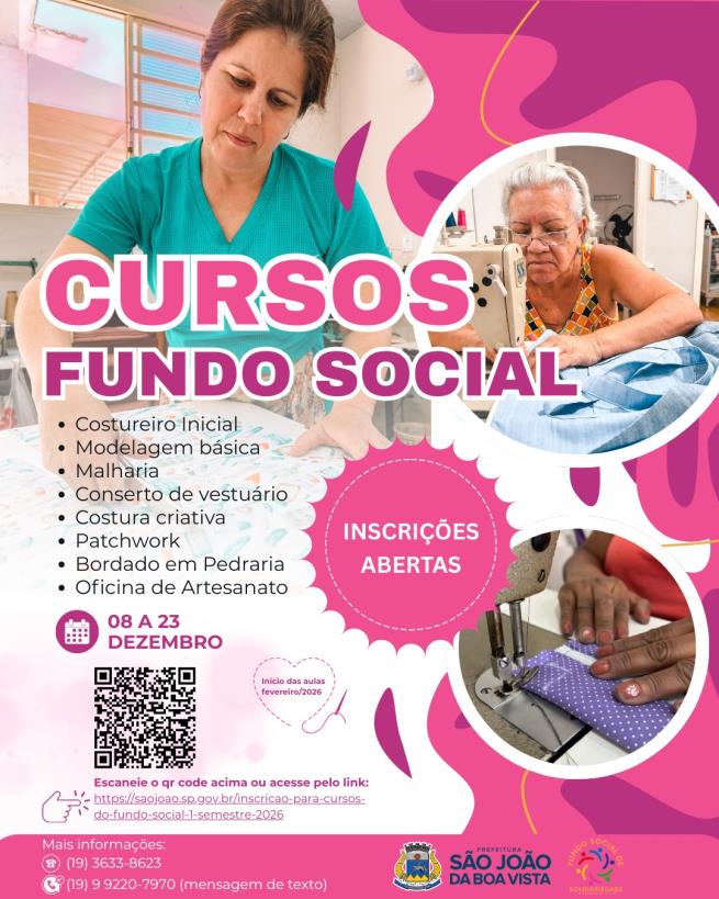 Imagem de Fundo Social de Solidariedade abre inscrições para cursos de costura e artesanato