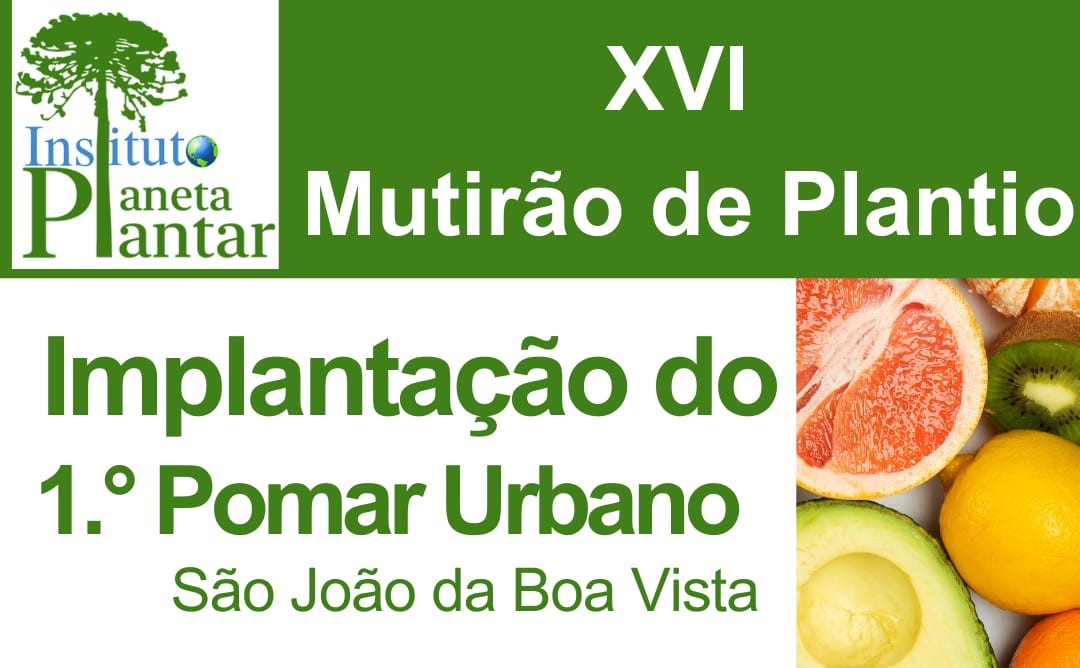Plantio do 1º pomar urbano de São João é neste sábado (16)