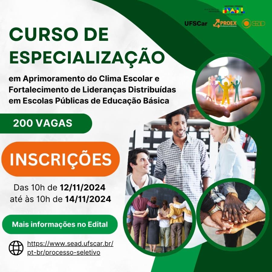 Prefeitura de São João da Boa Vista informa sobre abertura das inscrições do Curso de Especialização em Aprimoramento do Clima Escolar e Fortalecimento de Lideranças Distribuídas e