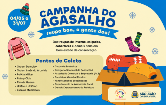 Campanha do Agasalho “Roupa boa, a gente doa” mobiliza São João da Boa Vista em ação solidária