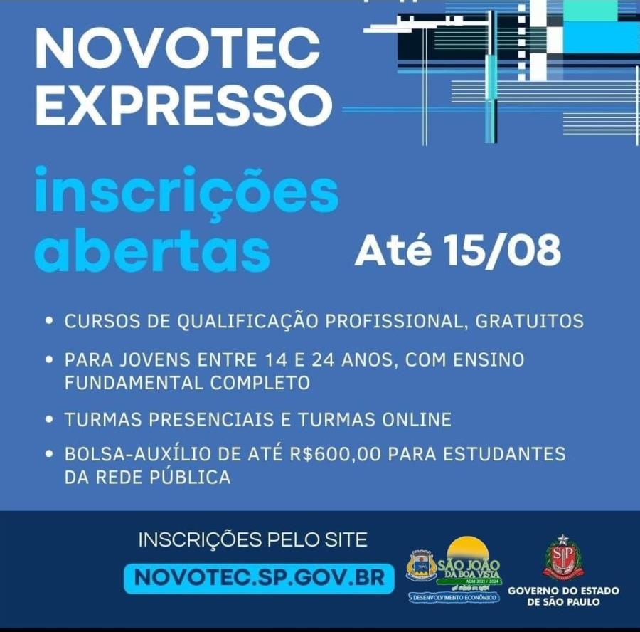 Jovens sanjoanenses podem se inscrever para 31 mil vagas do Novotec Expresso