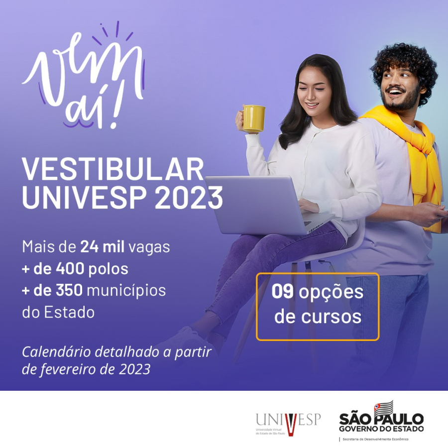 Vestibular UNIVESP 2023 ofertará mais de 24 mil vagas em todo o Estado