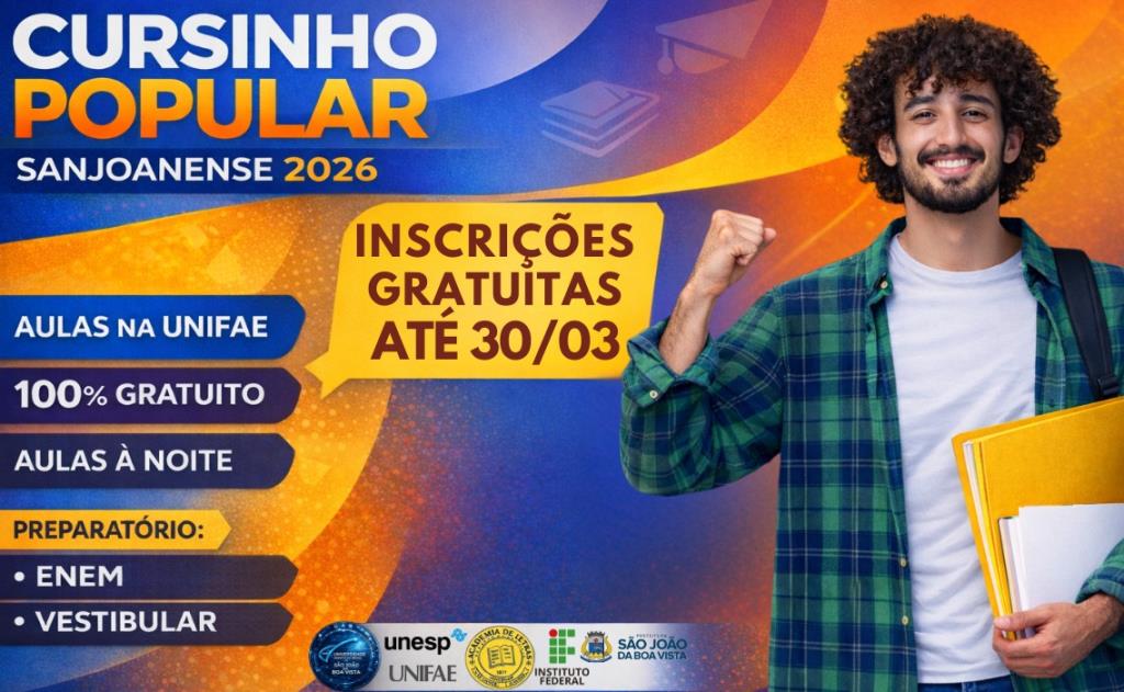 Imagem de Inscrições abertas para o Cursinho Popular Sanjoanense 2026