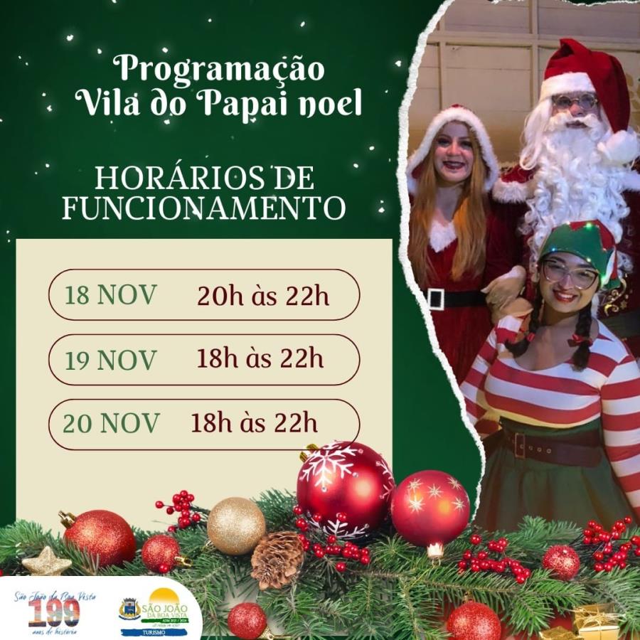 Vila do Papai Noel será inaugurada neste sábado (18)