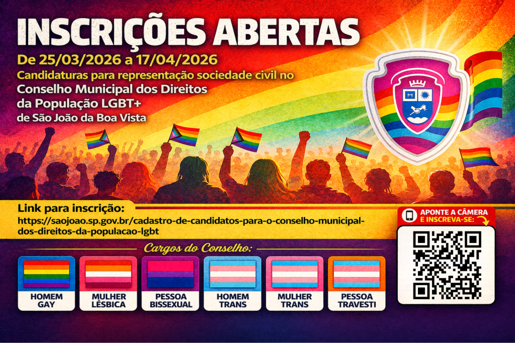 Imagem de Inscrições abertas para o Conselho Municipal dos Direitos da População LGBT+
