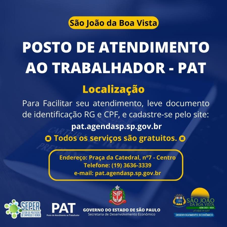 PAT tem agendamento de serviços online