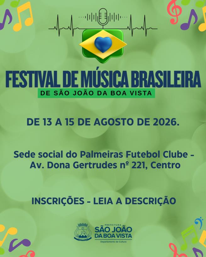 Festival de Música Brasileira abre inscrições para a edição 2026