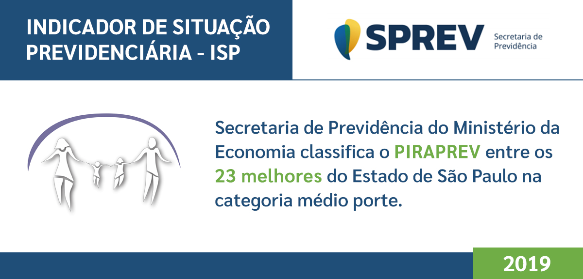 Secretaria de Previdência do Ministério da Economia classifica o PIRAPREV entre os 23 melhores do Estado de São Paulo na categoria médio porte
