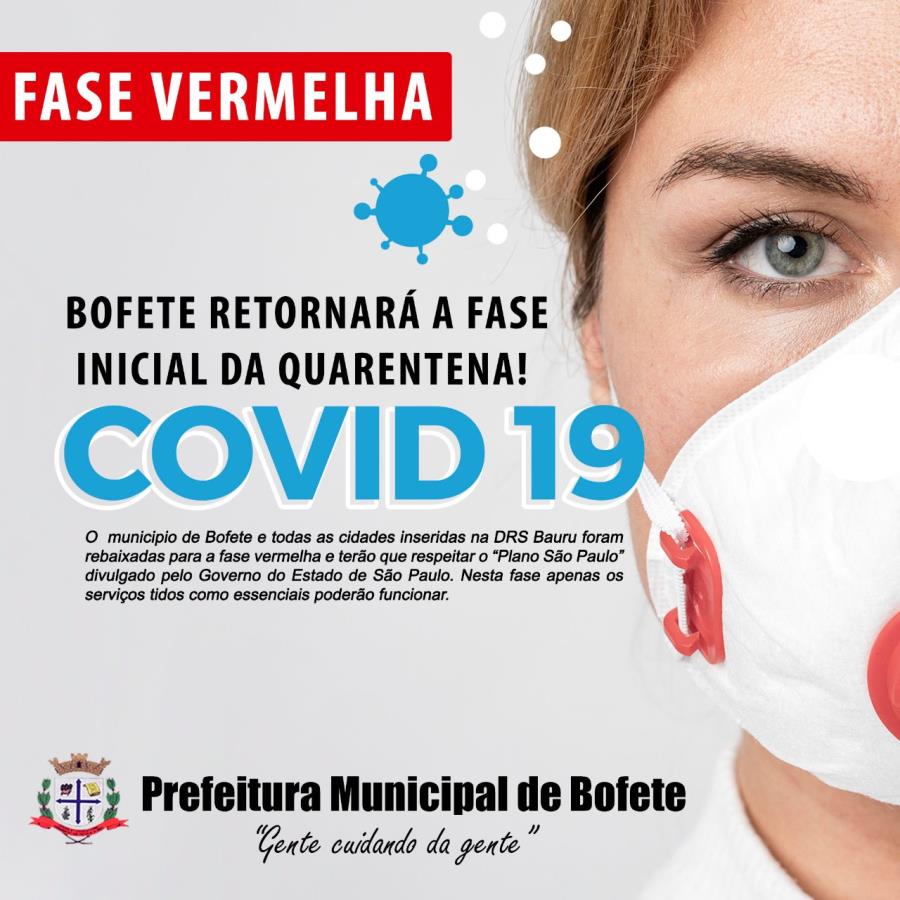 Bofete retornará fase vermelha no combate ao Covid-19