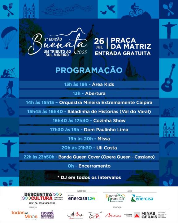 BUENATA 2025 – UM TRIBUTO AO SUL MINEIRO CELEBRA CULTURA, GASTRONOMIA E AFETO EM BUENO BRANDÃO