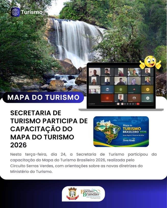 Secretaria de Turismo participa de capacitação do Mapa do Turismo 2026