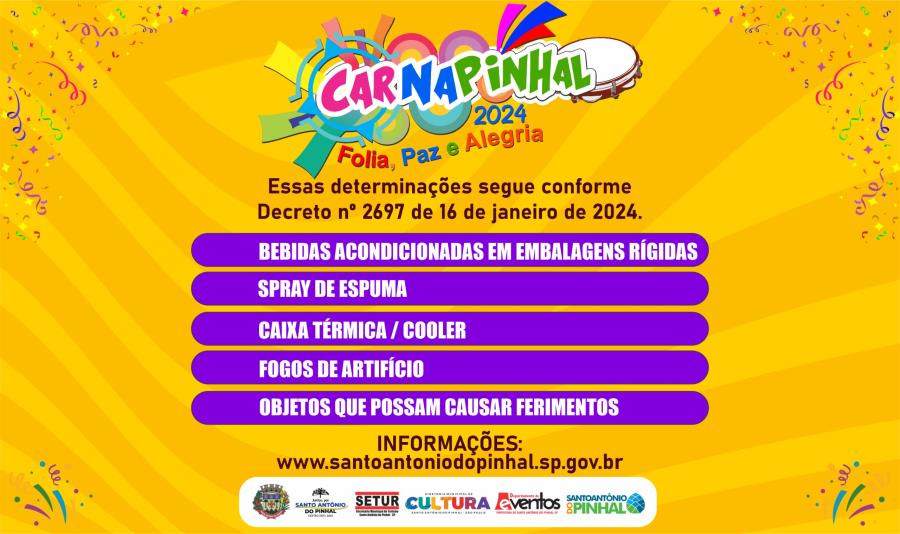 Prefeitura de Santo Antônio do Pinhal Anuncia Regulamentações para o Carnaval 2024: Confira o Decreto Municipal 2697/2024