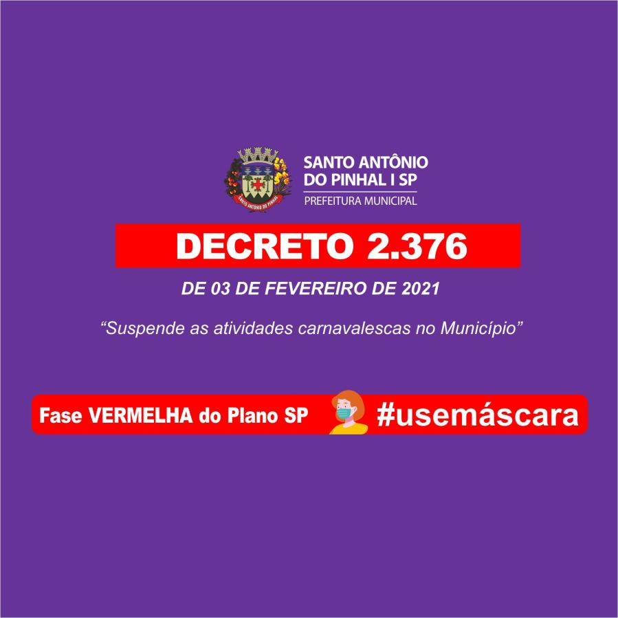 DECRETO Nº 2.376, DE 03 DE FEVEREIRO DE 2021