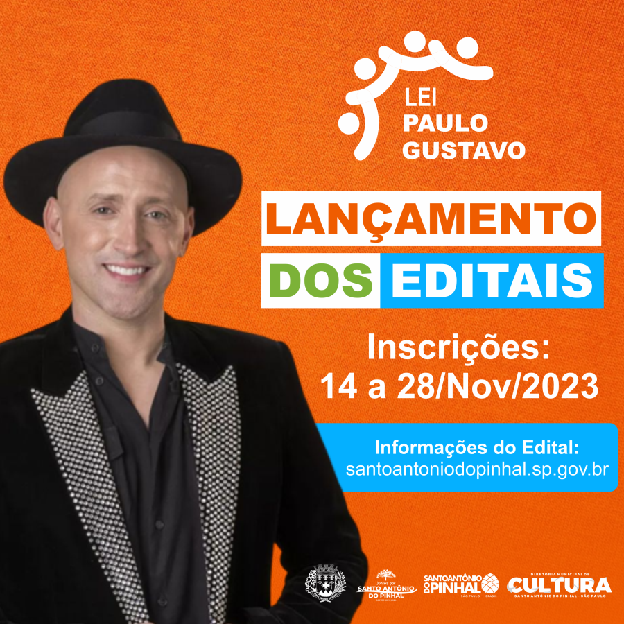 Prefeitura lança editais da Lei Paulo Gustavo