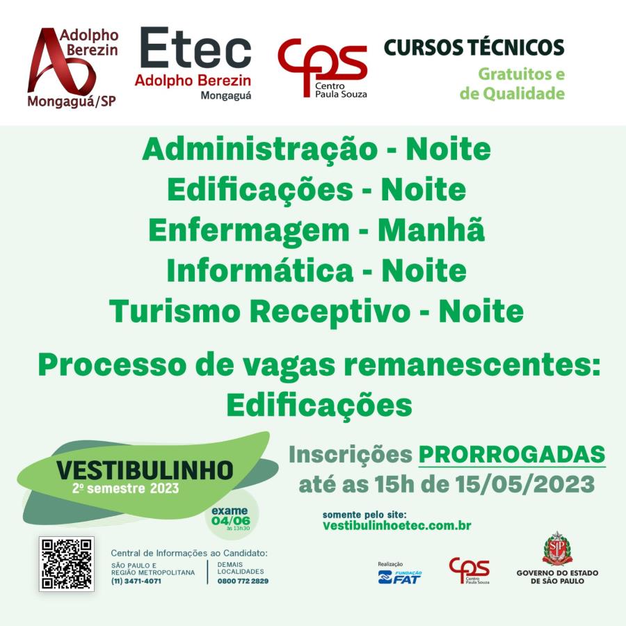 Vestibulinho da Etec - Inscrição foi prorrogada 