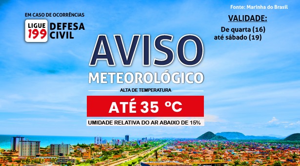 Defesa Civil emite boletim meteorológico