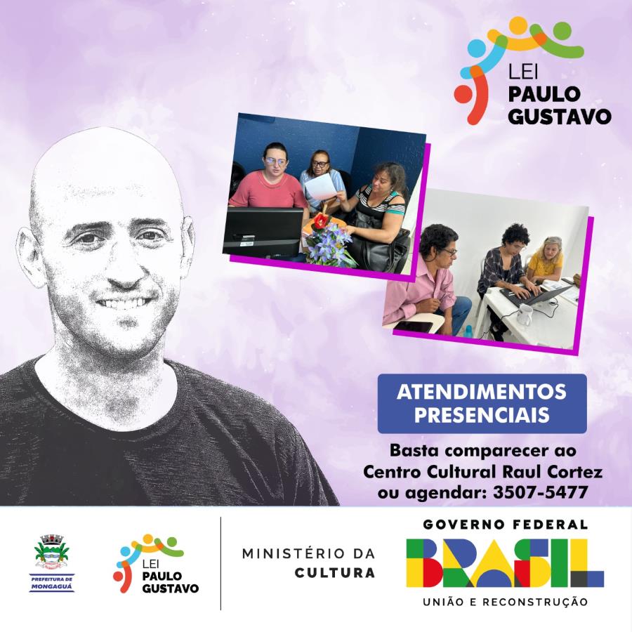 Interessados na Lei Paulo Gustavo contam com atendimentos presenciais, em Mongaguá