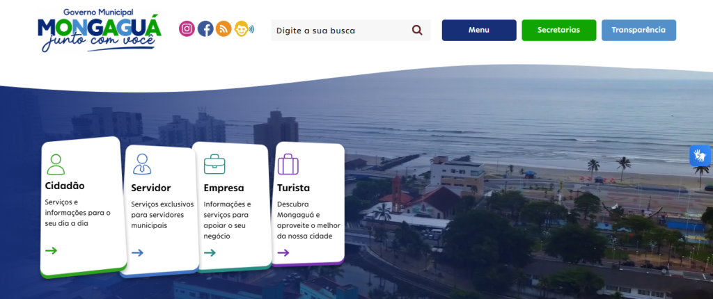Prefeitura de Mongaguá lança novo portal com foco em transparência, acessibilidade e serviços digitais