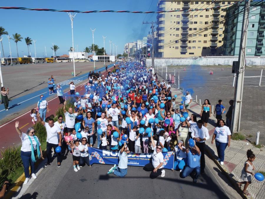 1ª Caminhada de Conscientização do TEA em Mongaguá reúne cerca de 1.000 pessoas