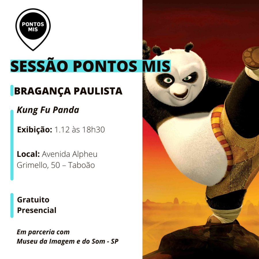 Filme “Kung Fu Panda” abre agenda de dezembro das sessões de cinema Pontos MIS