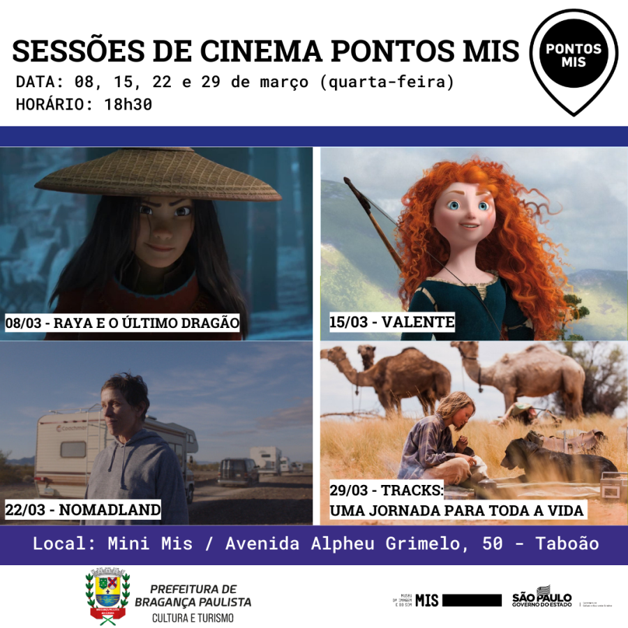Sessão de Cinema Pontos MIS: Confira programação cinematográfica de março