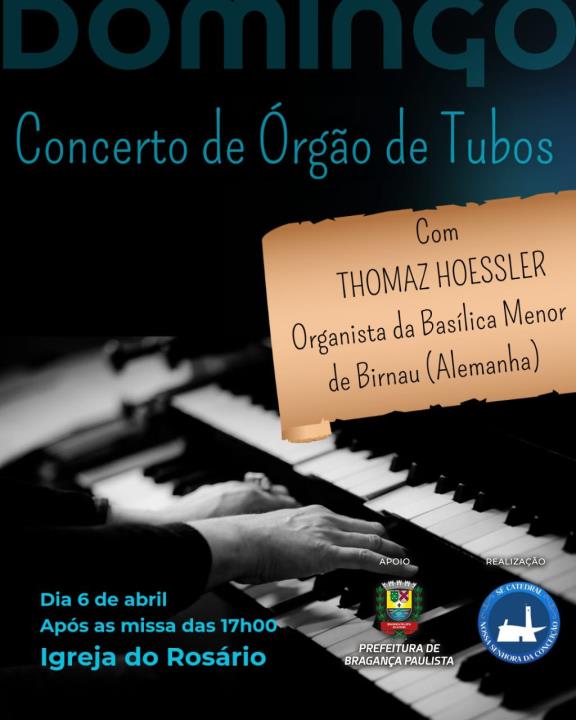 Organista alemão Thomas Hoessler fará concerto no histórico Órgão de Tubos da Igreja do Rosário