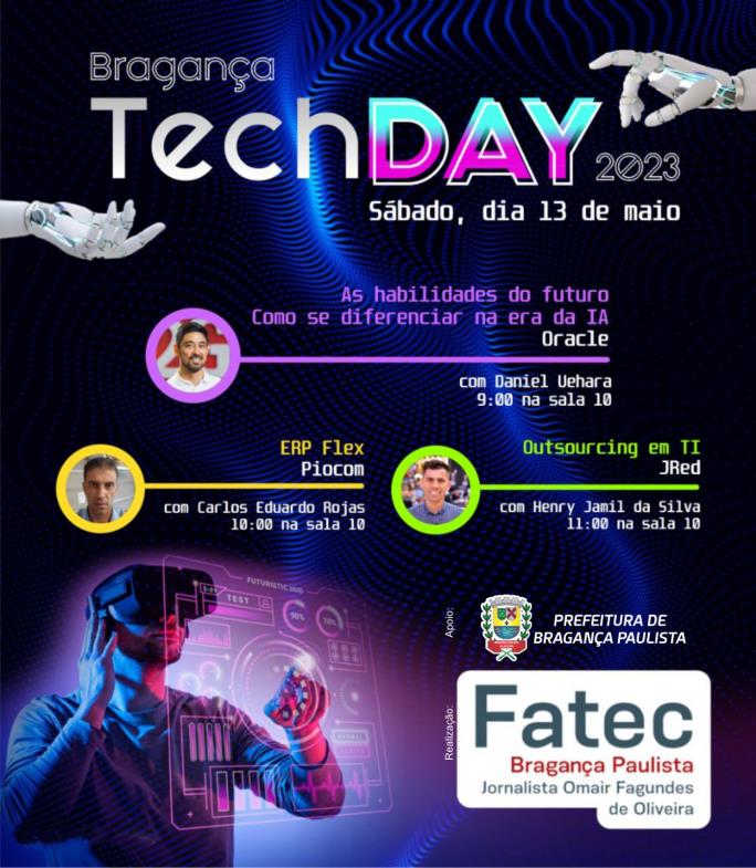 VI Bragança TechDAY acontece no dia 13 de maio na Fatec