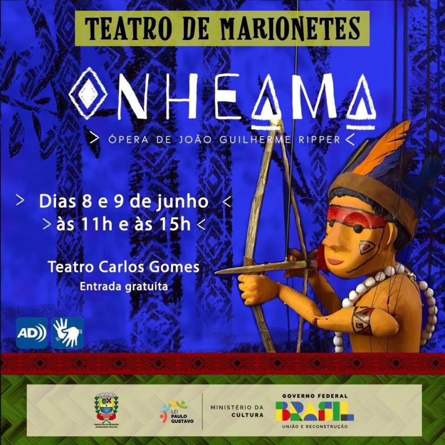 Espetáculo de marionetes “Onheama” apresenta ópera para crianças nos próximos dias 8 e 9 de junho