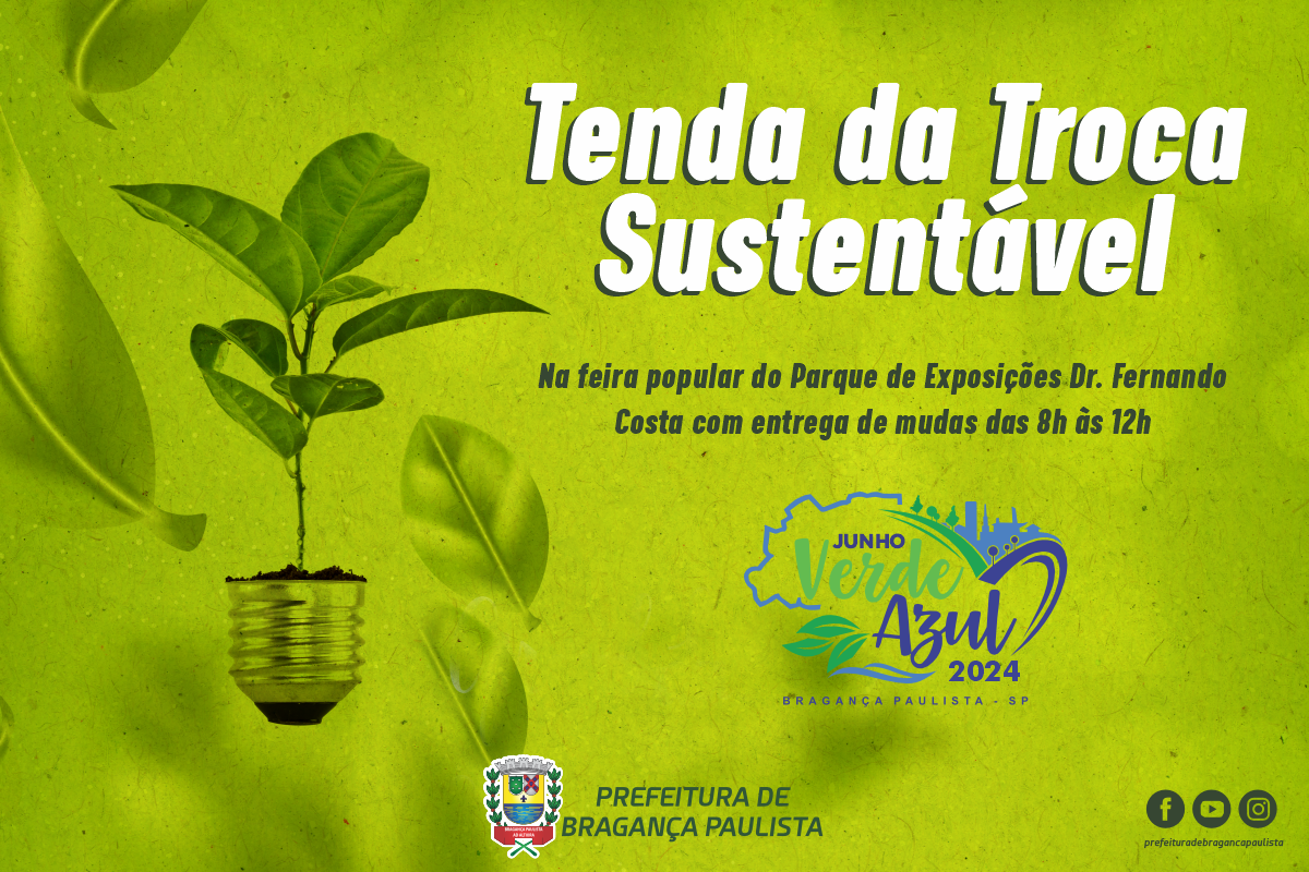 “Tenda da Troca Sustentável” acontece nesta quarta-feira (05/06) no Posto de Monta