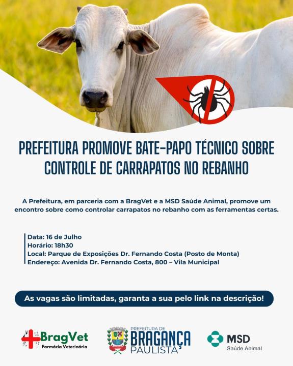 Prefeitura promove bate-papo técnico sobre controle de carrapatos no rebanho
