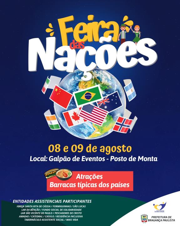 Bragança Paulista realiza Feira das Nações 2025 com gastronomia, apresentações culturais e solidariedade