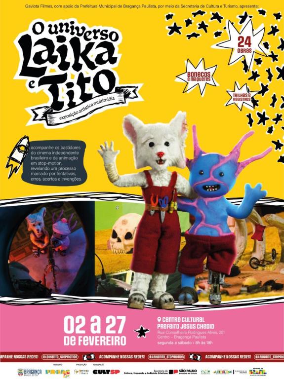 Centro Cultural Prefeito Jesus Adib Abi Chedid recebe exposição interativa sobre animação stop-motion premiada internacionalmente