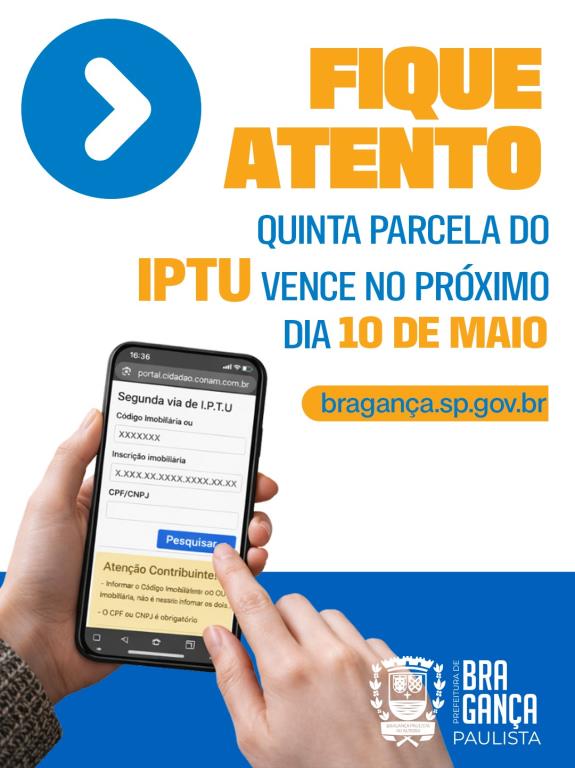 Quinta parcela do IPTU 2026 vence em 10 de maio