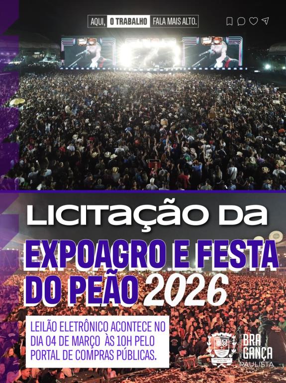 Licitação para a 59ª Expoagro e 32ª Festa do Peão de Bragança Paulista será realizada em 4 de março