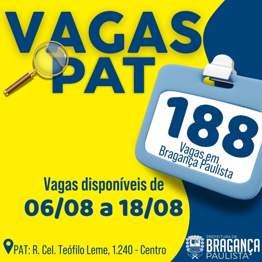 Posto de Atendimento ao Trabalhador tem 188 vagas disponíveis nesta semana
