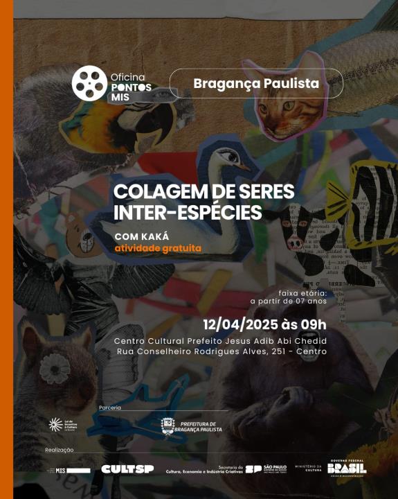 Oficina de “Colagem de Seres Inter-Espécies" propõe uma experiência criativa e imaginativa para todas as idades