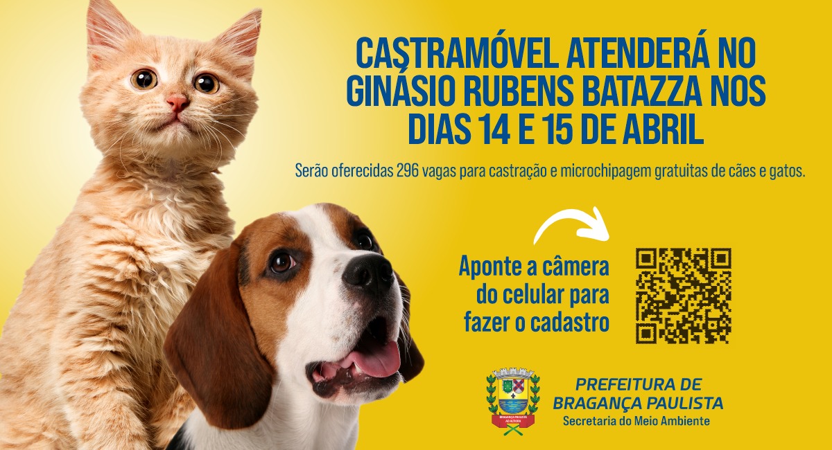 Castramóvel atenderá no Ginásio Rubens Batazza nos dias 14 e 15 de abril