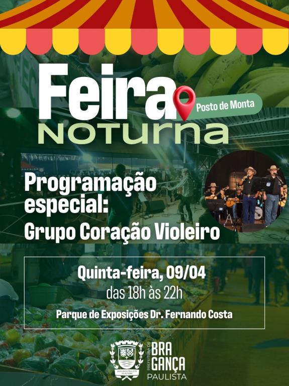 Grupo Coração Violeiro anima a Feira Noturna do Posto de Monta nesta quinta-feira (09)