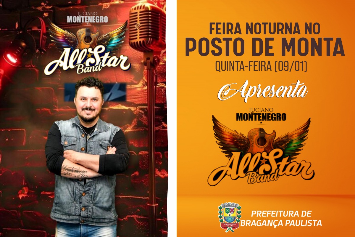 Feira Noturna terá show de Luciano Montenegro e All Star Band nesta quinta-feira (09/01)